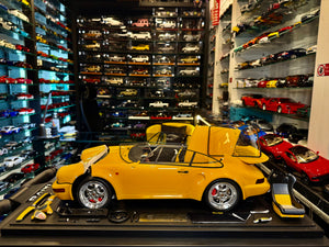 The Porsche 911 turbo S-Restoration project display.