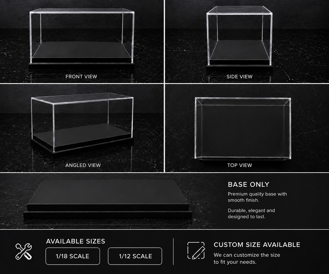 Acrylic Display Case 1/18 scale / Black