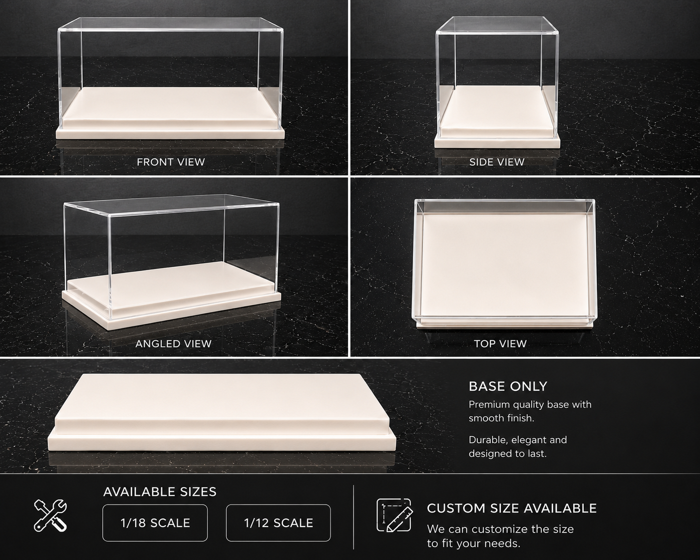 Acrylic Display Case 1/18 scale / White