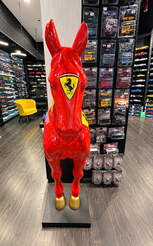 Ferrari Red Horse Sculpture – Life Size Fiberglass Display – 160 cm