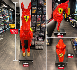 Ferrari Red Horse Sculpture – Life Size Fiberglass Display – 160 cm